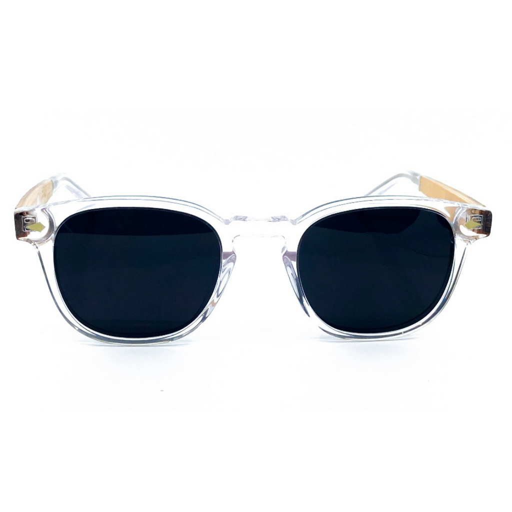 Black lens Acetate Frame Wooden Legs Sunglasses by K-oba Eyewear